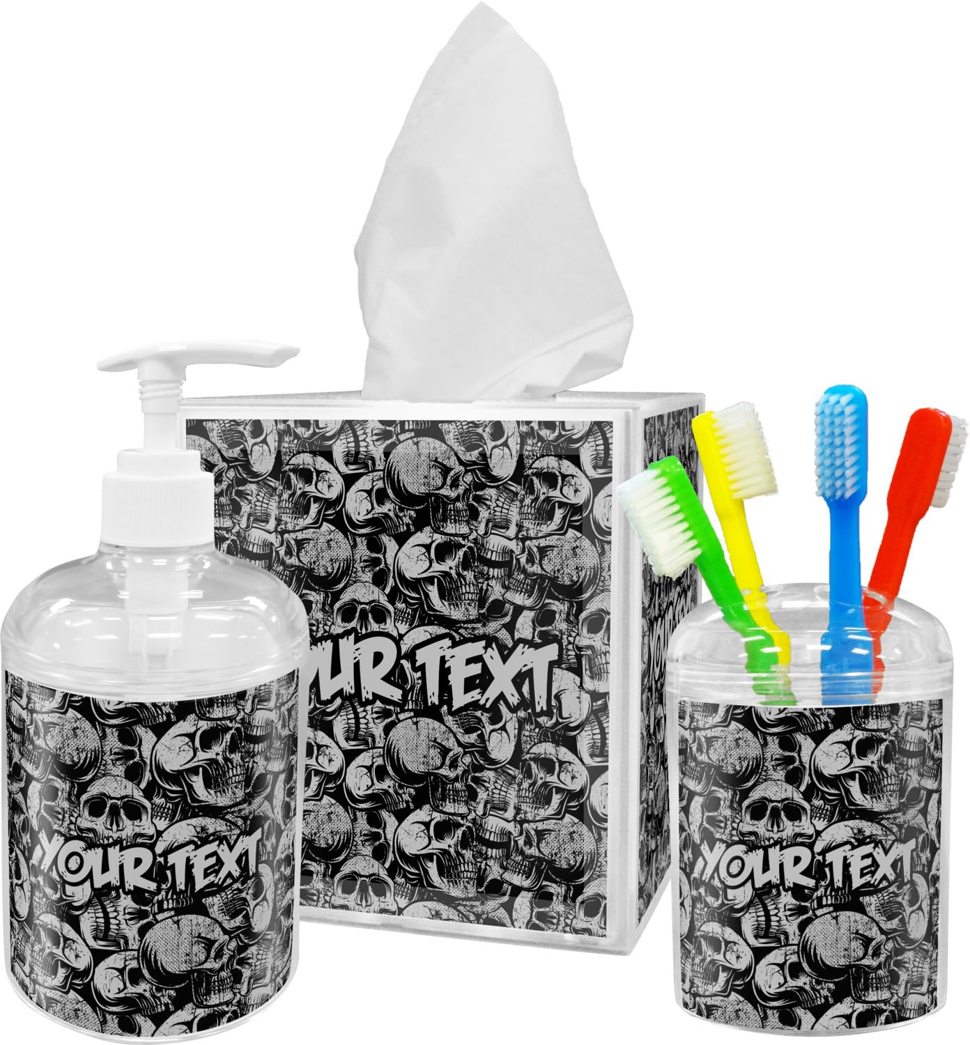 Custom Skull Tissue Box Cover - Personalized Home Decor for Halloween, Gothic & Horror Theme Rooms | Unique Gift Idea for Skull Lovers