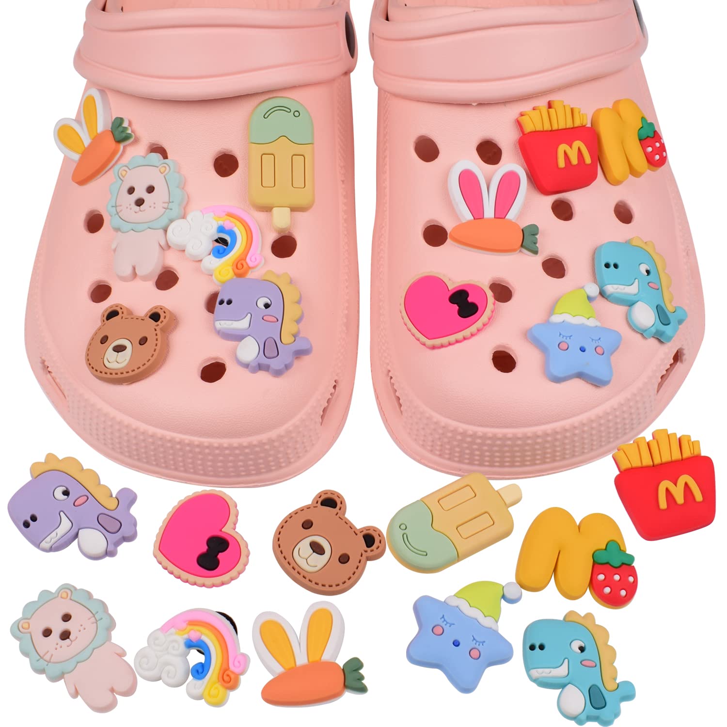 IRUMENG 12Pcs Cute Anime Shoe Charms - Kawaii Figure Shoe Accessories for Sneakers & Crocs - Perfect for DIY Decoration, Gift Giving & Shoe Customization