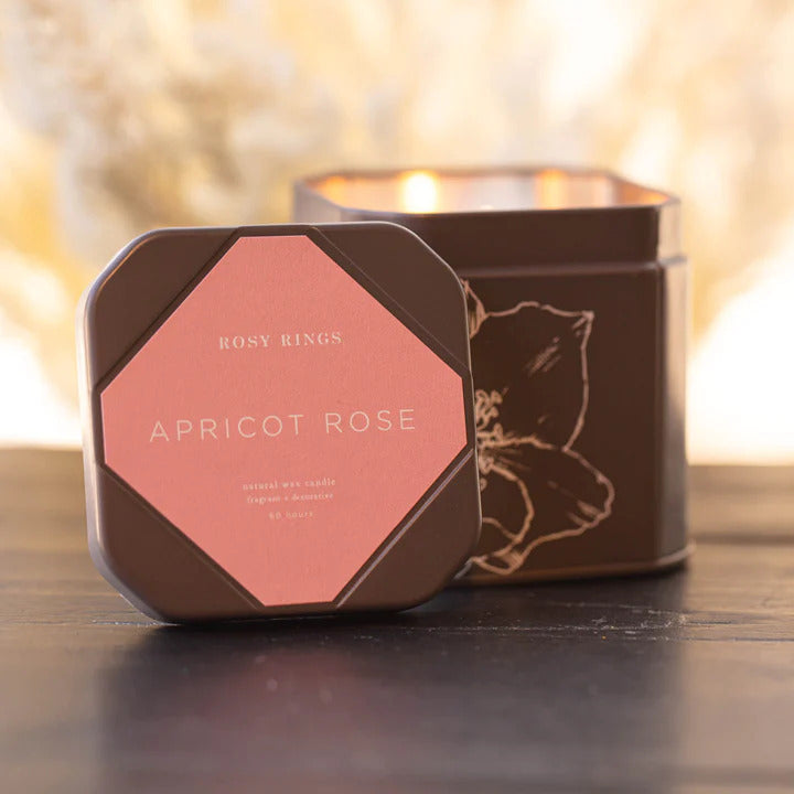 Rosy Rings Signature Tin Candle - Handmade Natural Soy Wax Aromatherapy Candles for Home, Spa & Relaxation - Perfect for Gifts, Meditation & Romantic Ambiance