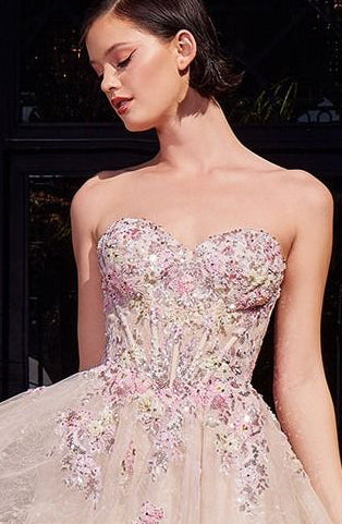 Andrea & Leo A1468 Summer Garden Applique A-Line Gown - Elegant Floral Dress for Weddings, Parties & Special Occasions