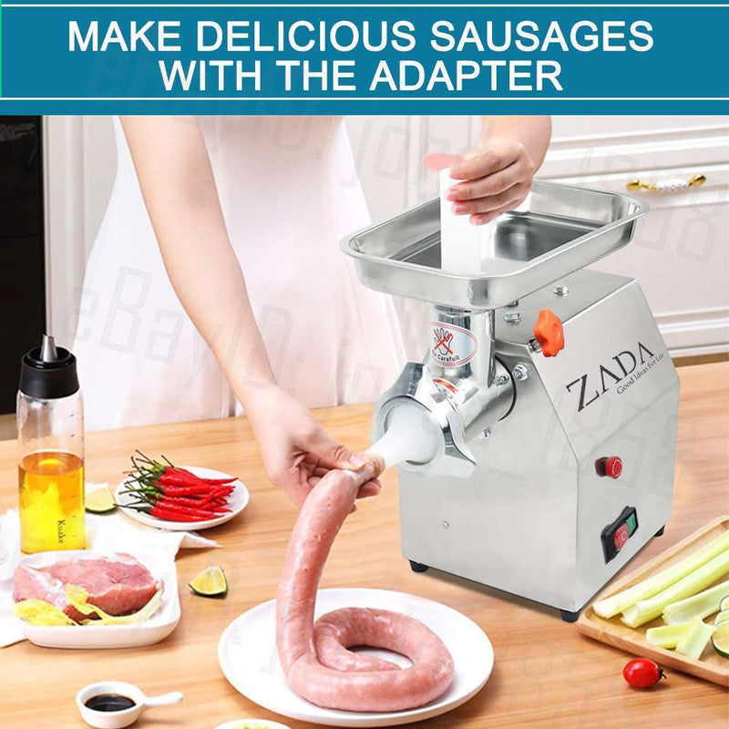 1.63HP Commercial Electric Meat Grinder & Sausage Stuffer - 1200W Heavy Duty Mincer for Butcher Shop, Restaurant & Home Kitchen Use - Perfect for Ground Beef, Sausage Making & Food Processing