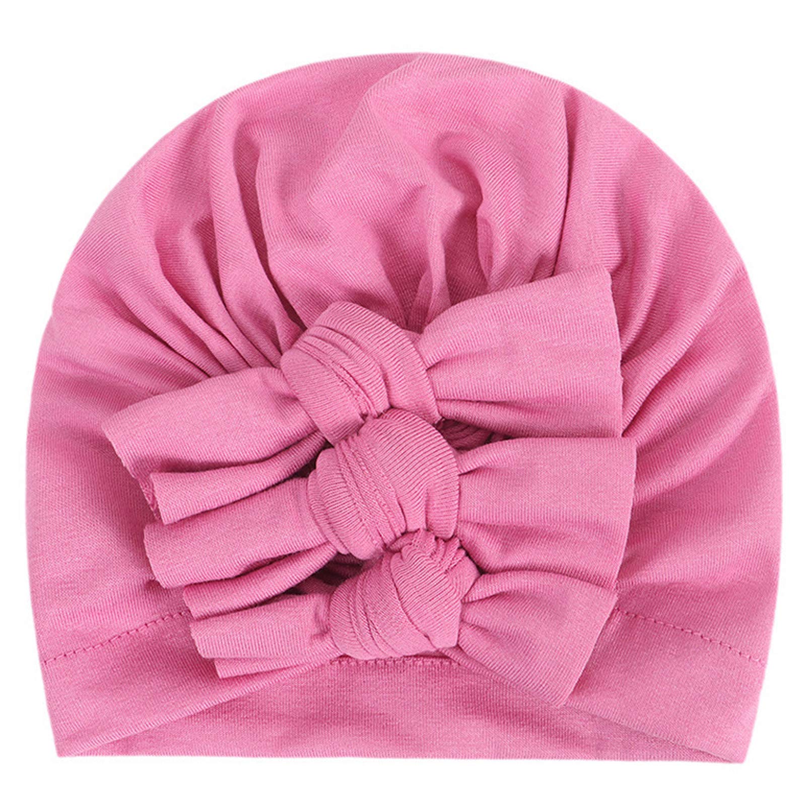 Soft Newborn Baby Hats with Flower & Bowknot - Cute Infant Headwear for Boys & Girls - Perfect for Photography, Baptism & Everyday Outfits