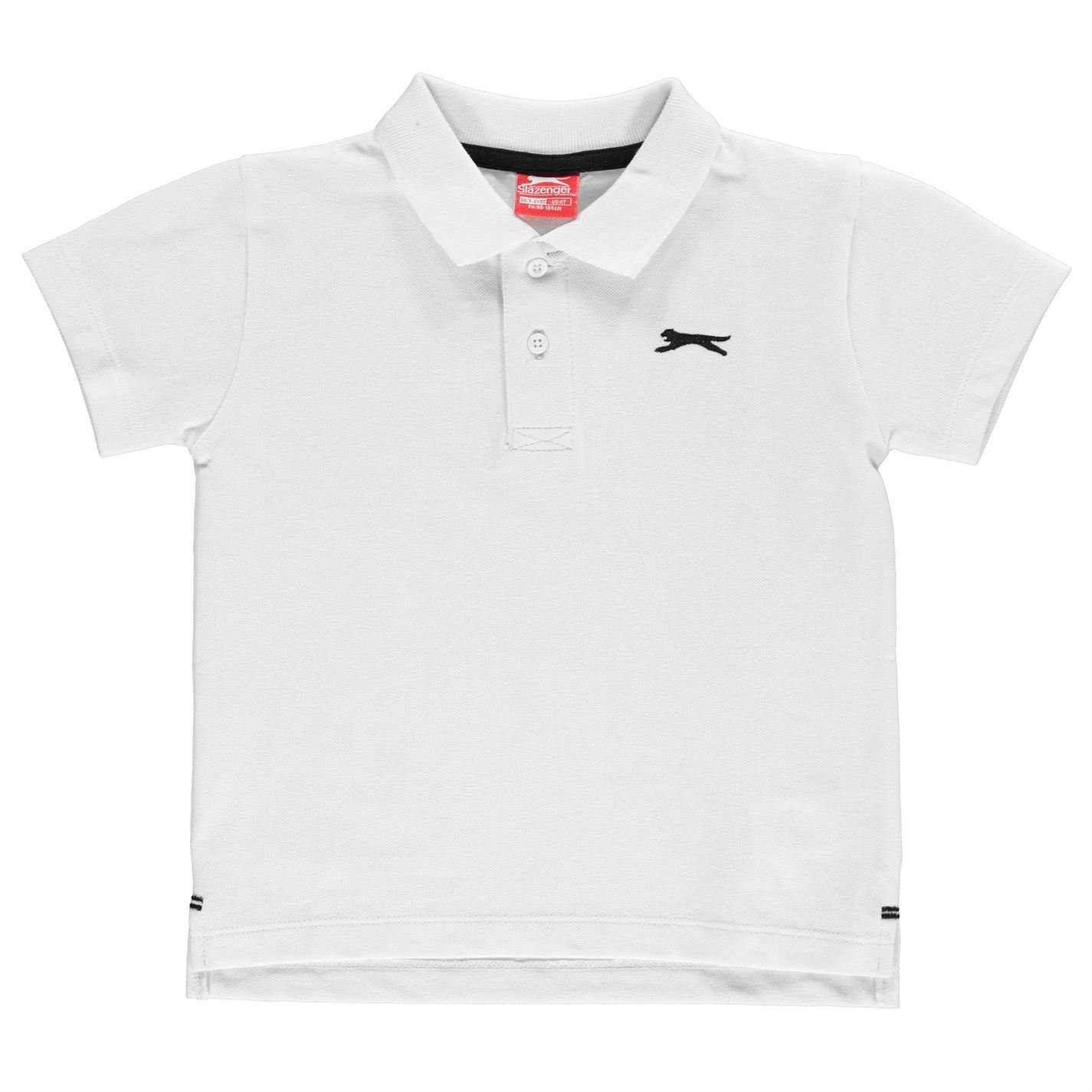 Slazenger Kids Plain Polo Shirt - Short Sleeve Cotton Tee for Boys 5-6 Years | White Casual Top for School, Play & Everyday Wear