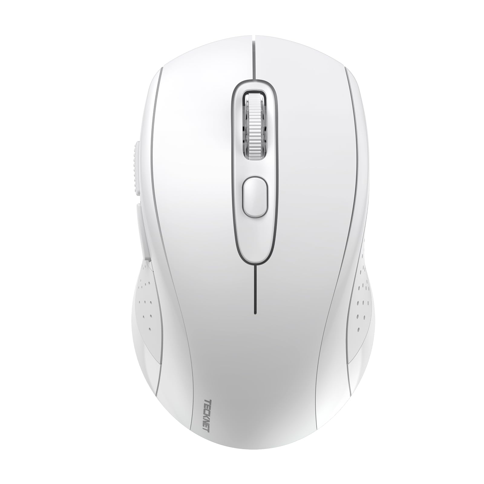 TECKNET Bluetooth Wireless Mouse - 3 Modes (Bluetooth 5.0/3.0 & 2.4G) with USB Nano Receiver, 4000 DPI Optical Tracking, Ergonomic Design for Laptop, MacBook Pro/Air, PC - Perfect for Office, Travel & Home Use (White)