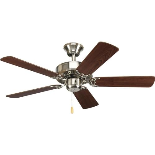 Progress Lighting P2500-09 52-Inch Indoor Ceiling Fan with Light Kit - Modern Flush Mount Design for Bedroom, Living Room & Office