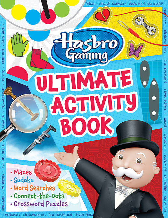 Hasbro Gaming Ultimate Activity Book for Kids - Fun & Educational Games, Puzzles & Coloring Pages - Perfect for Travel, Parties & Indoor Playtime