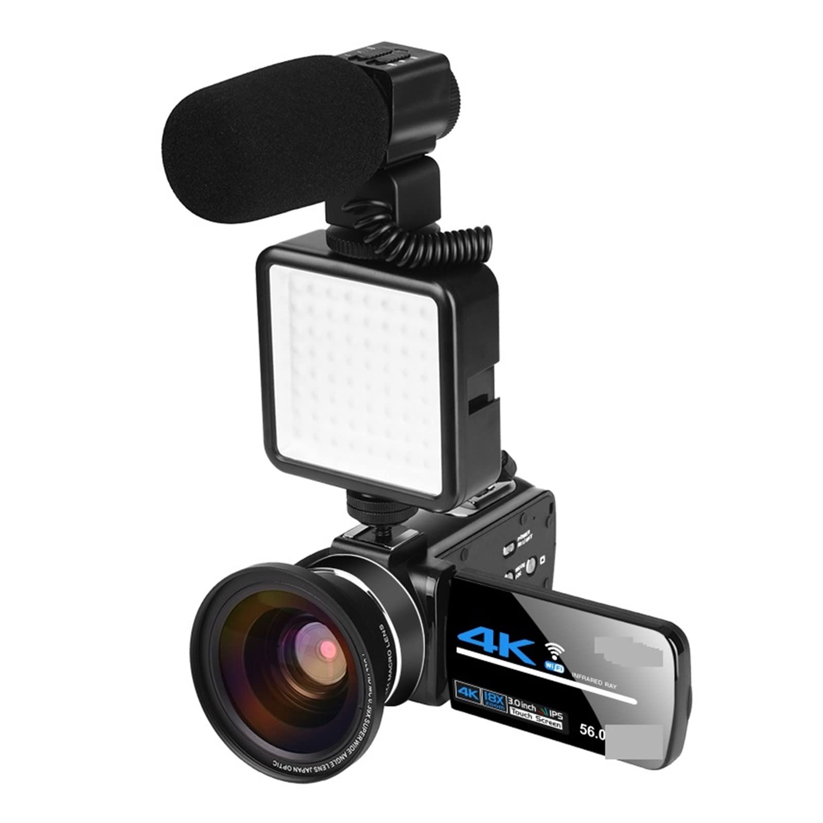 BODORME 4K Night Vision Video Camera with 64GB SD Card - HD Digital Camcorder for Outdoor Shooting, Vlogging & Live Streaming (NA-U800-LT) | Perfect for Travel Vlogs, Wildlife Recording & Nighttime Adventures