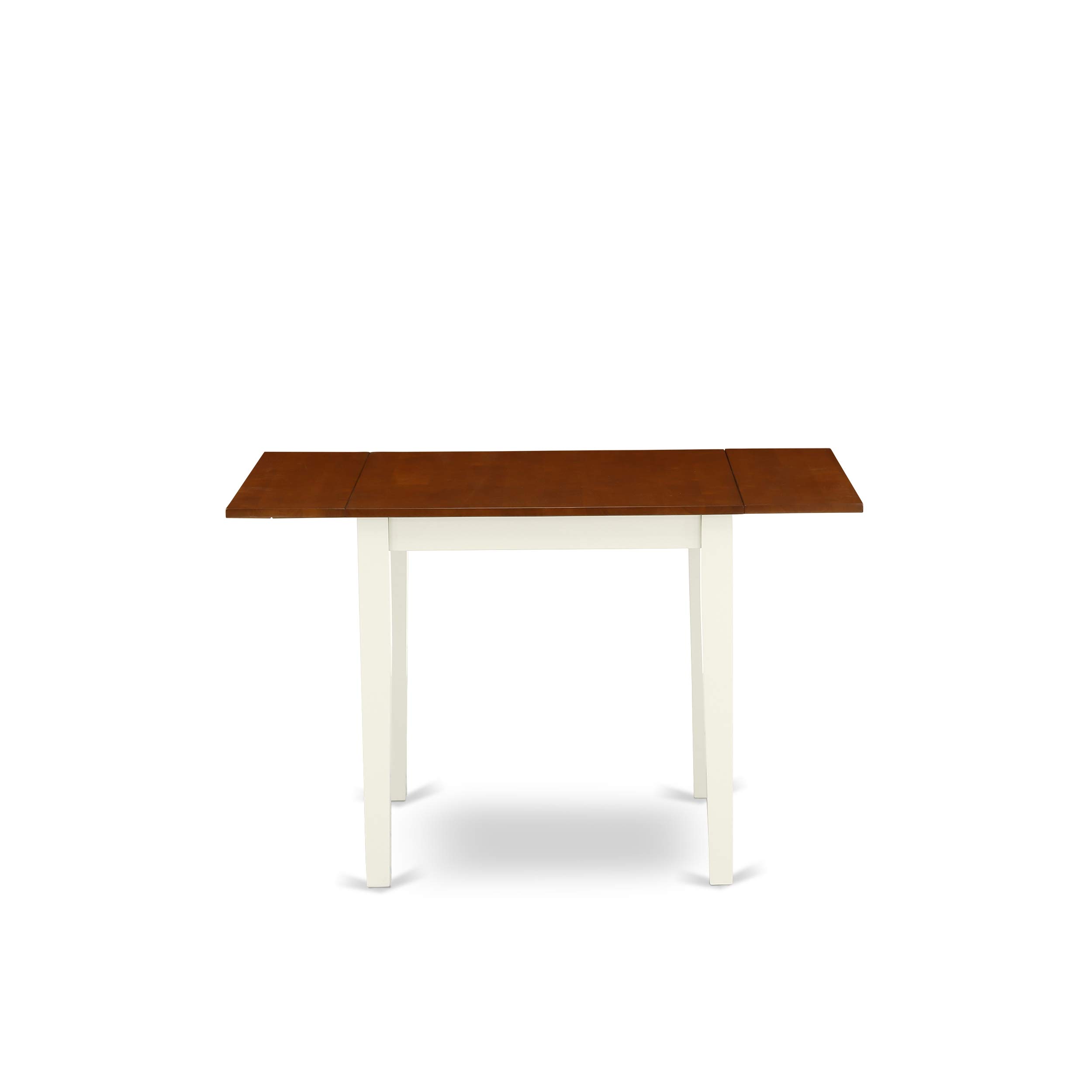 East West Furniture 5-Piece Dining Room Set - Rectangle Drop Leaf Kitchen Table & 4 Chairs, 30x48 Inch, Buttermilk & Cherry Finish - Perfect for Small Spaces, Breakfast Nooks & Cozy Family Meals