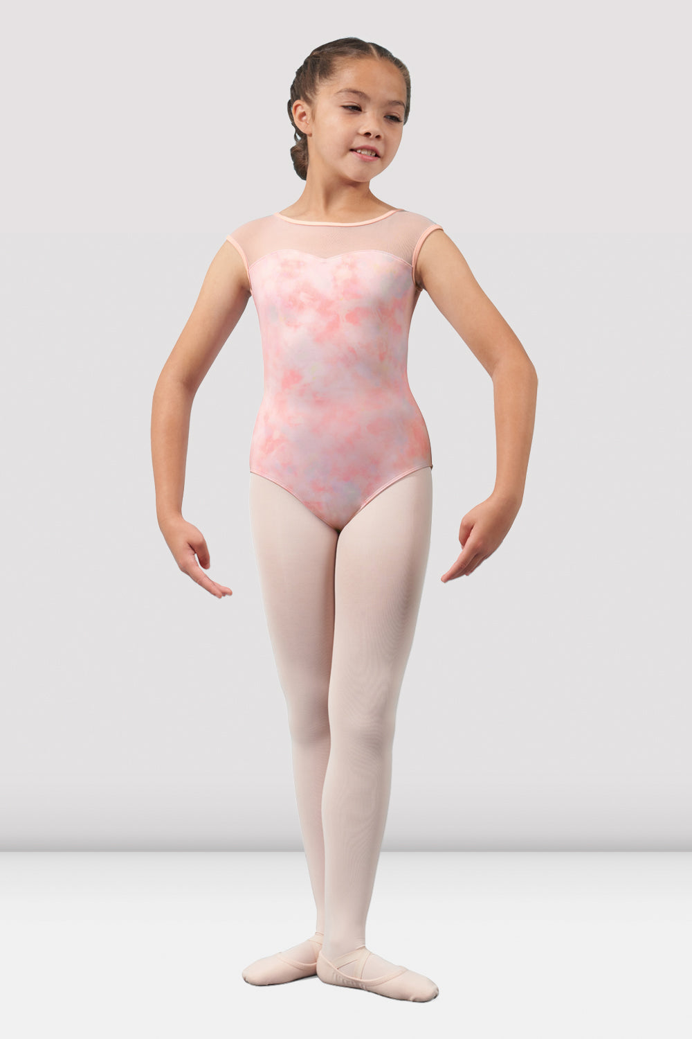 Mirella Girls' Watercolor Print Cap Sleeve Leotard - Ballet Dancewear for Toddlers & Kids - Perfect for Ballet Class, Dance Recitals & Gymnastics Practice