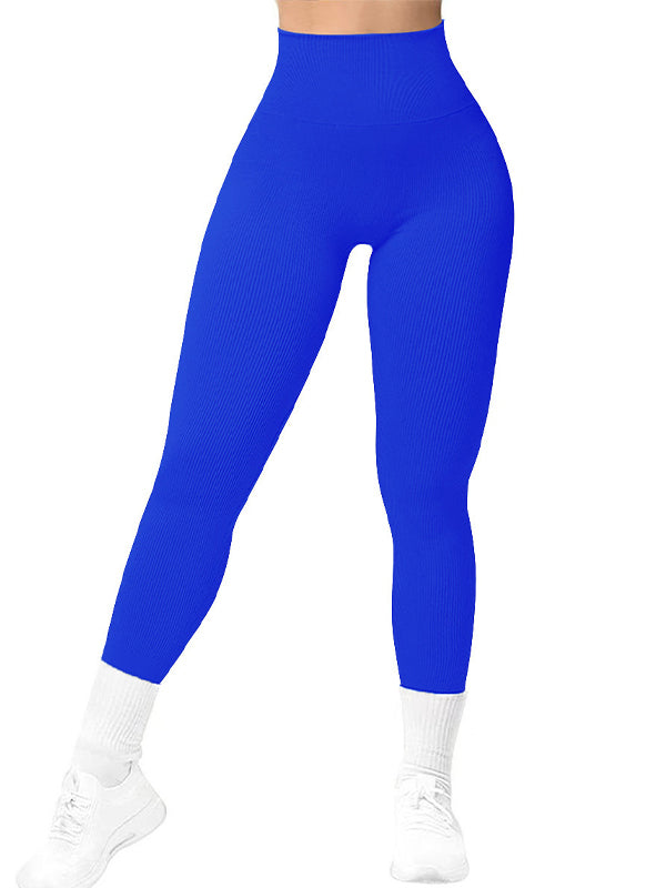 ZASUWA Women's Seamless Ribbed High Waist Yoga Leggings - Quick Dry Workout Pants for Running, Gym & Lounge