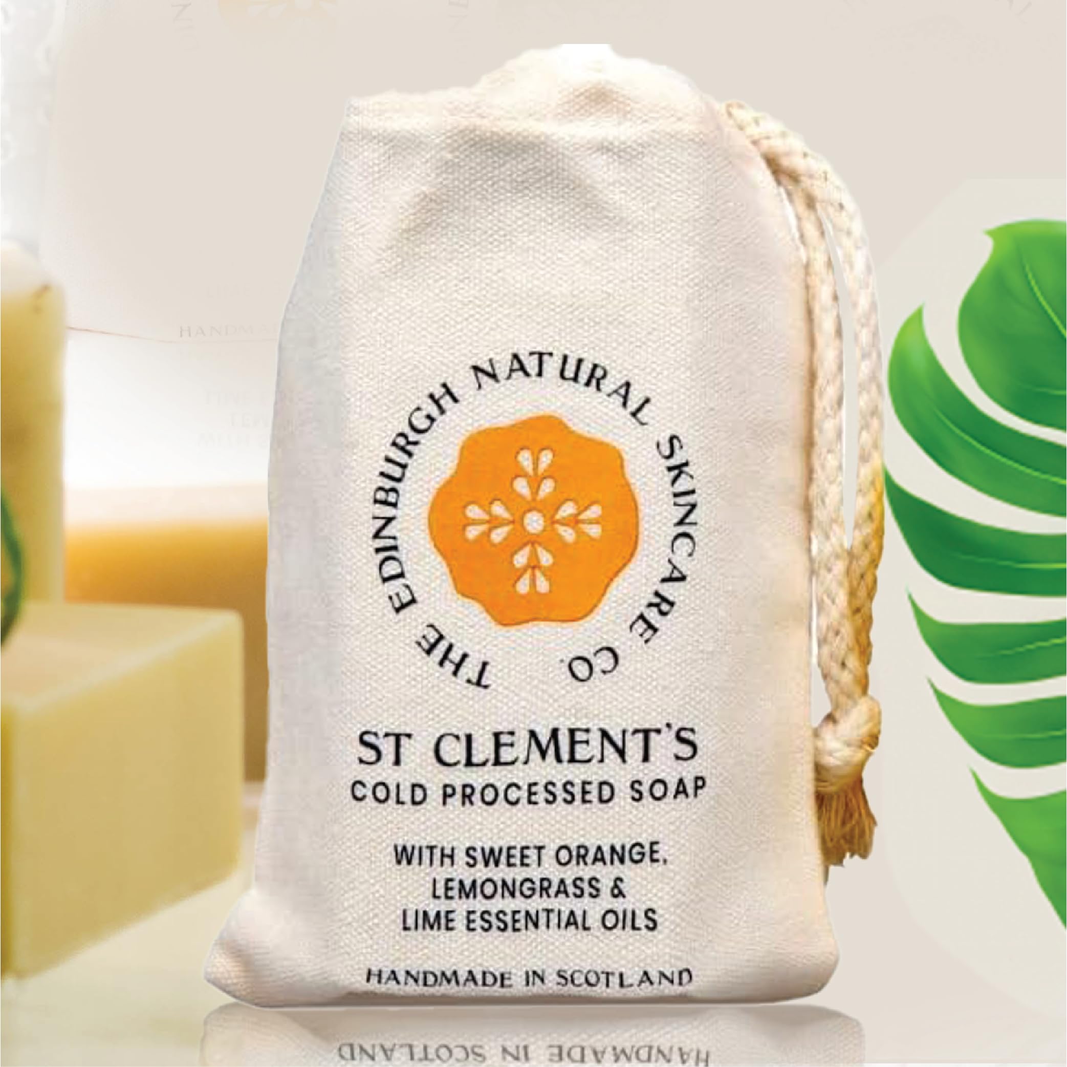 Luxury Cold Processed Soap Bar with Shea Butter - Moisturizing & Nourishing Natural Skincare | Sweet Citrus, Lemongrass & Coconut Scent | Eco-Friendly Packaging by Edinburgh Skincare Company | Perfect for Daily Shower, Spa Day & Gift Giving