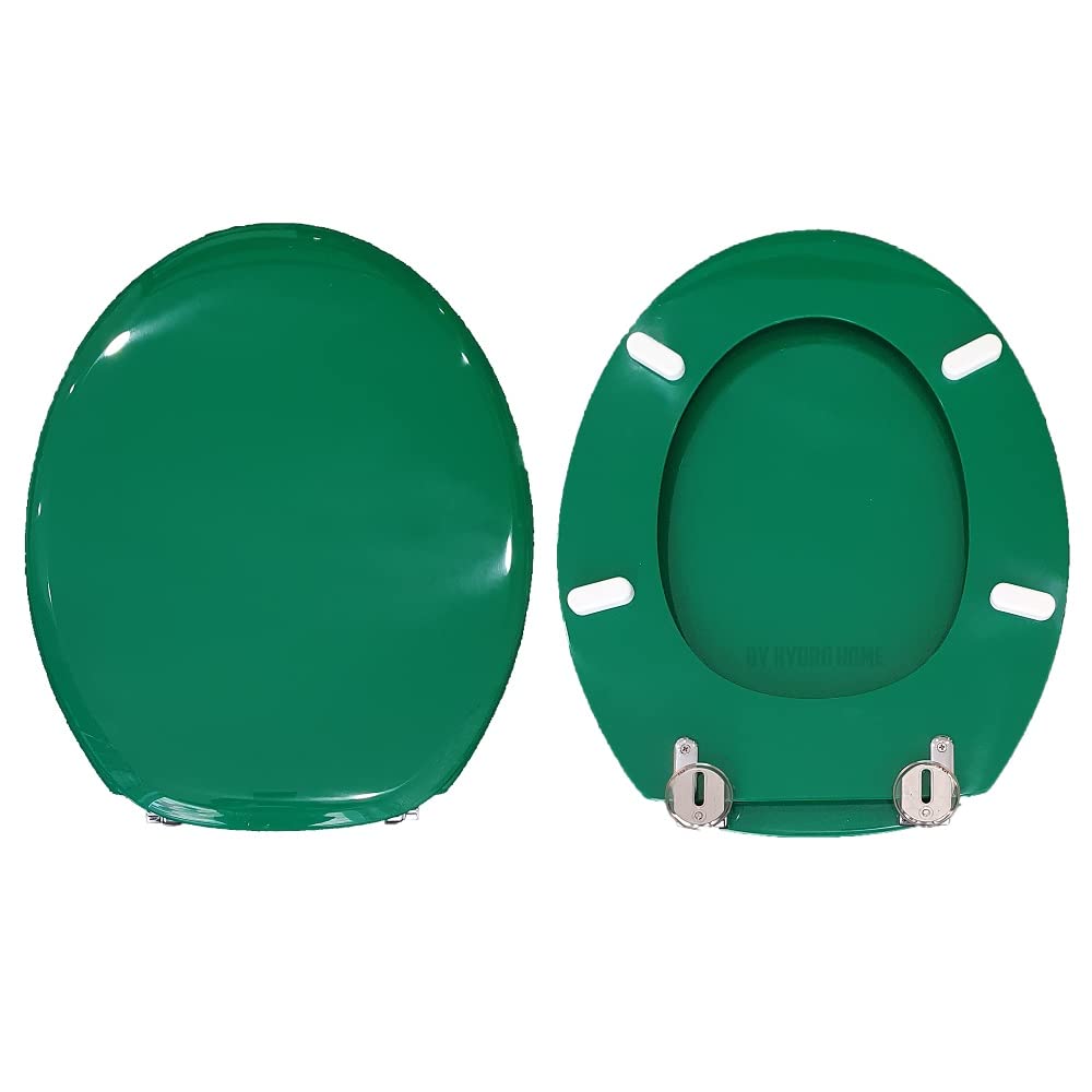 Custom Universal Wooden Toilet Seat Cover with Polyester Resin Coating - Green | Durable & Stylish Bathroom Upgrade for Home & Commercial Use
