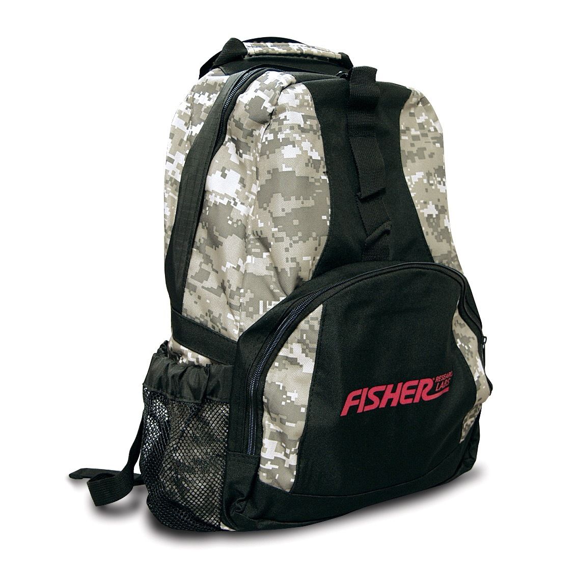 Fisher Digital Metal Detector with Camo Backpack - Adjustable Padded Straps for Comfort - Perfect for Treasure Hunting, Beach Combing & Outdoor Adventures