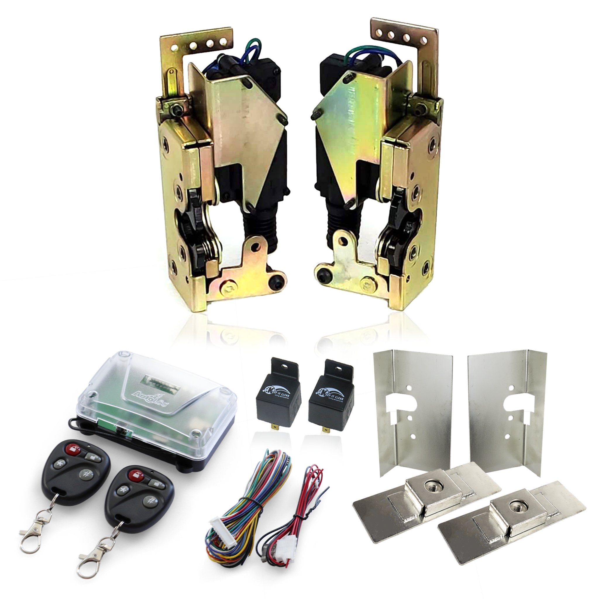 1901-1907 Oldsmobile Curved Dash Shaved Door Kit with Large Power Bear Claw Locking Latch - Bolt-On Installation for Classic Car Restoration & Hot Rod Customization