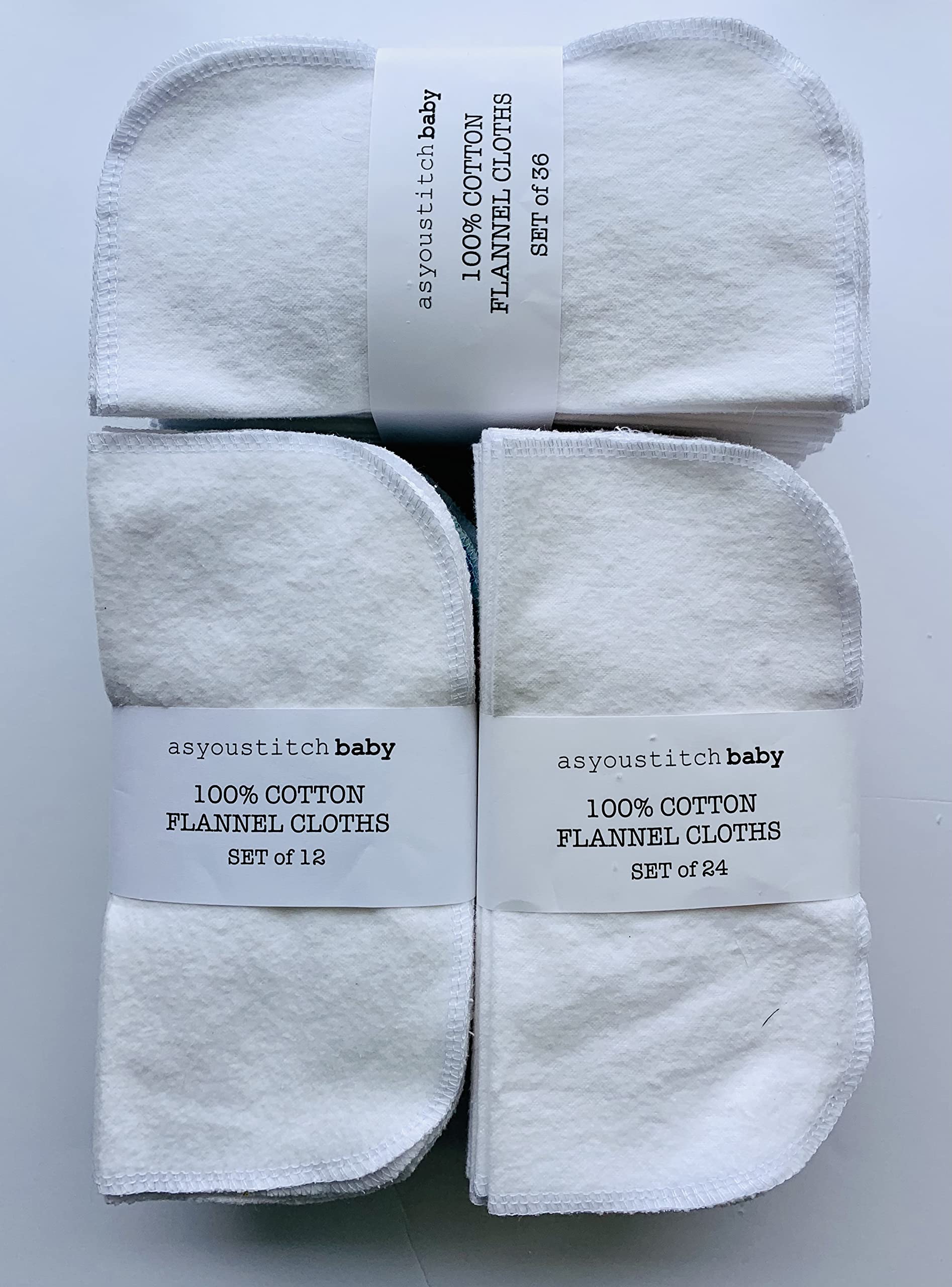 Soft Reusable Baby Cloth Wipes - 24 Pack (8x8 Inches) | Eco-Friendly Washable Wipes for Diaper Changes, Face & Hand Cleaning | Perfect Baby Shower Gift & Sustainable Household Alternative to Paper Towels
