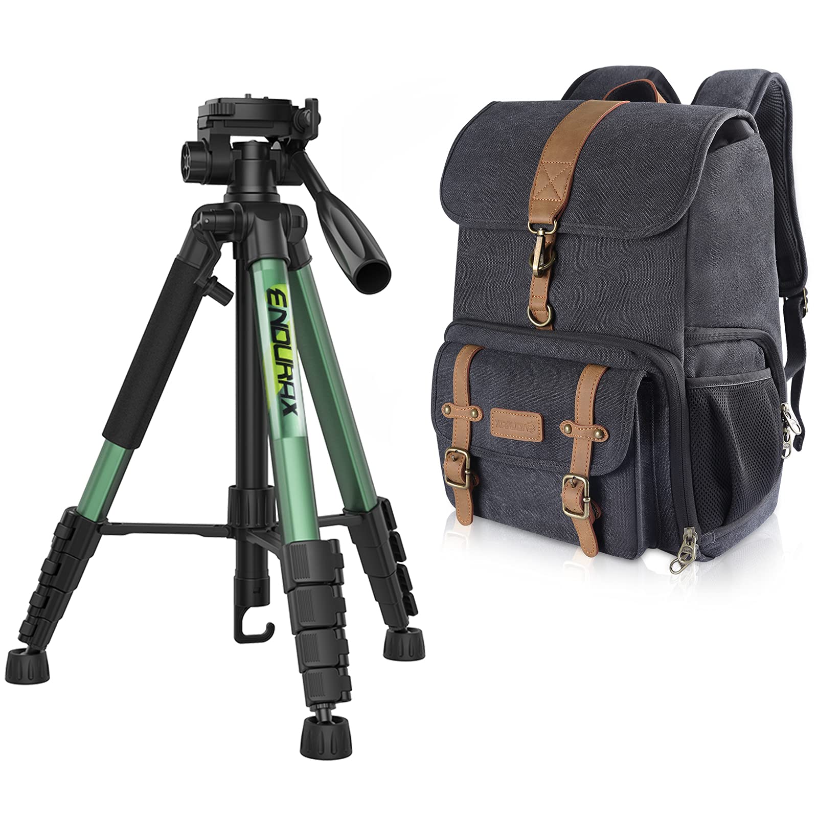 Endurax Waterproof Canvas Camera Backpack for DSLR & Laptop - Fits 15.6