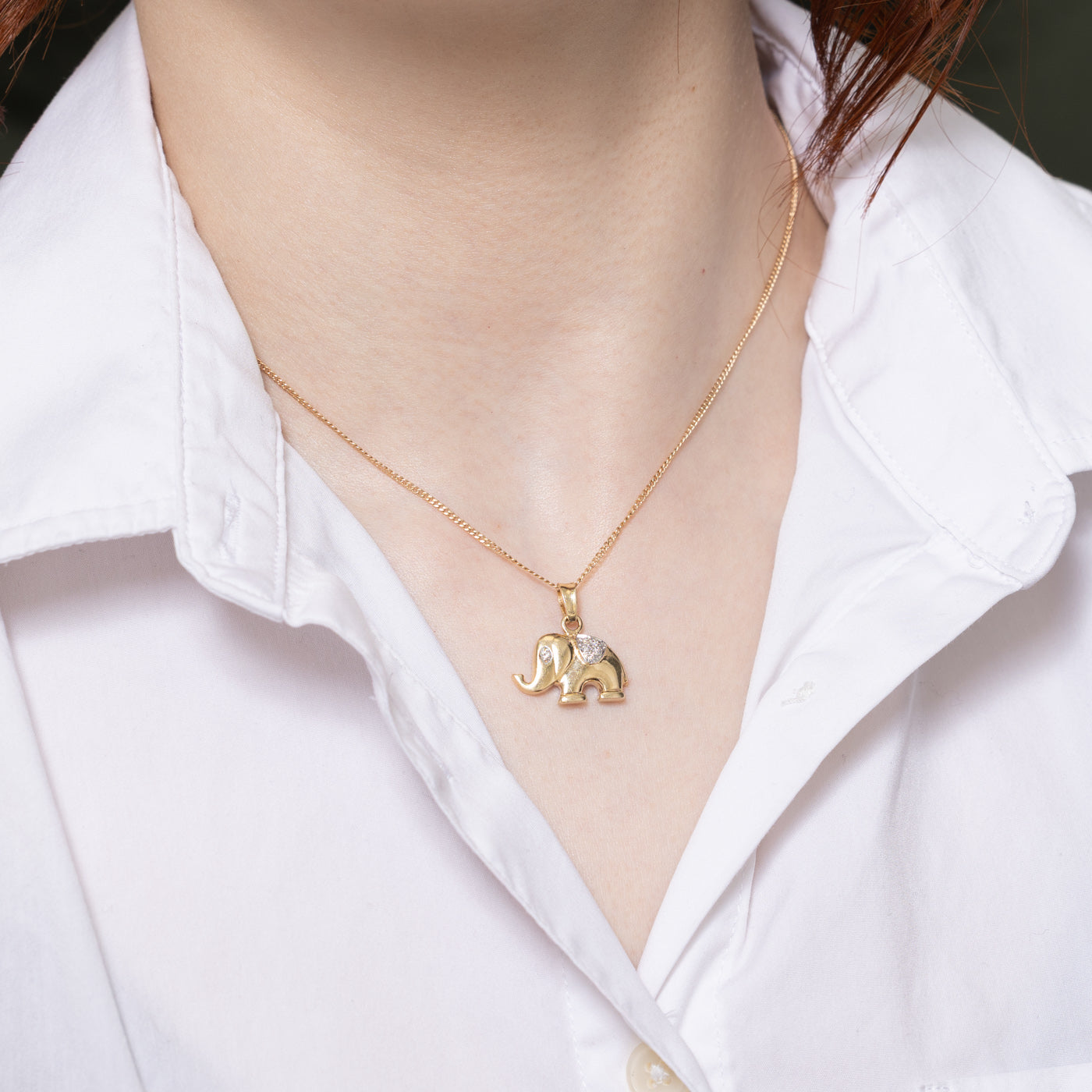 0.07ctw Diamond Elephant Pendant Necklace - Elegant Jewelry Gift for Women, Perfect for Birthdays, Anniversaries & Special Occasions