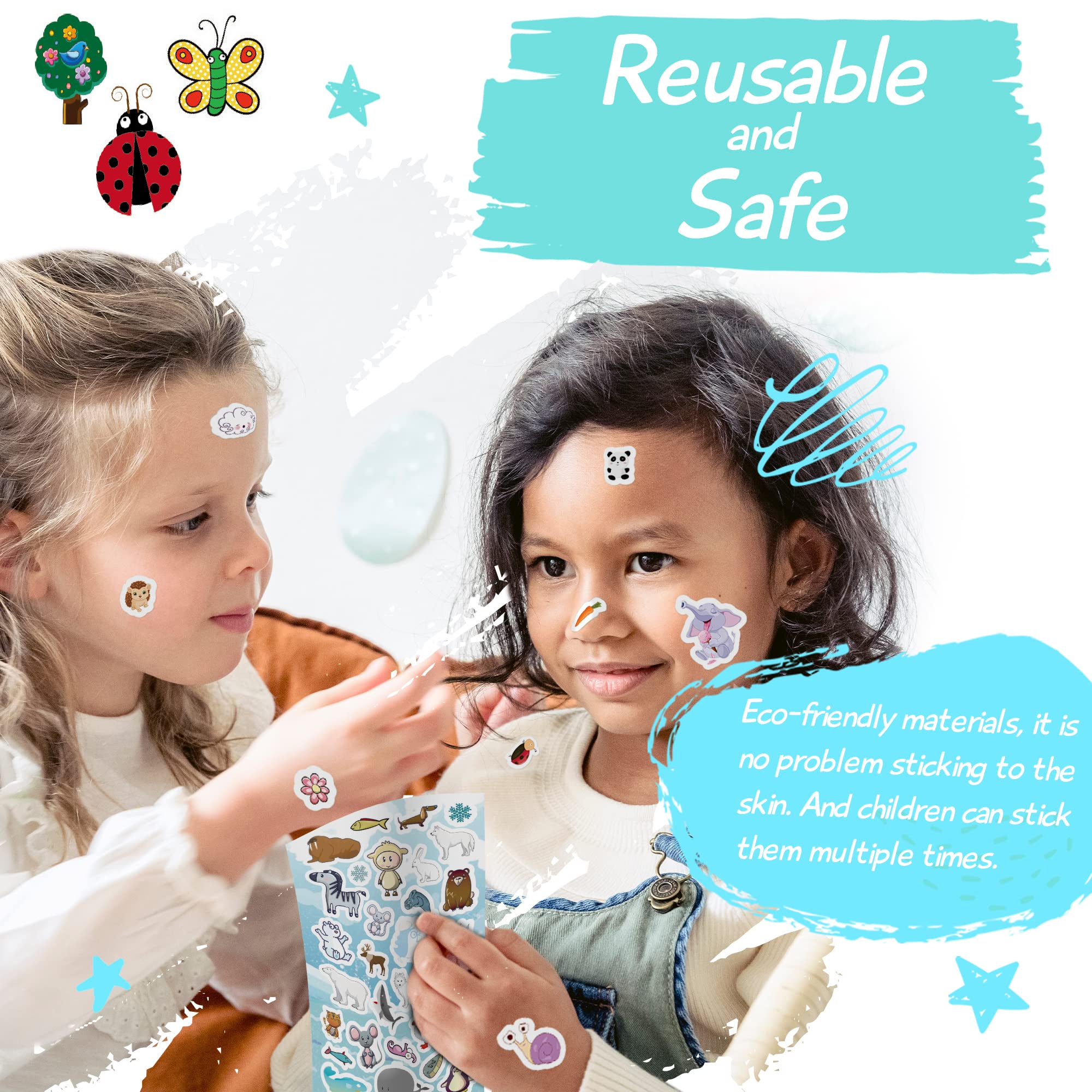 Sinceroduct 64 Sheets Kids Stickers - 1800+ Animal Stickers with 16 Themes, Waterproof Bottle Stickers for Scrapbooking, Classroom Rewards, Party Favors - Perfect for Teachers, Parents & Children (Ideal for School Projects, DIY Crafts & Birthday Gifts)