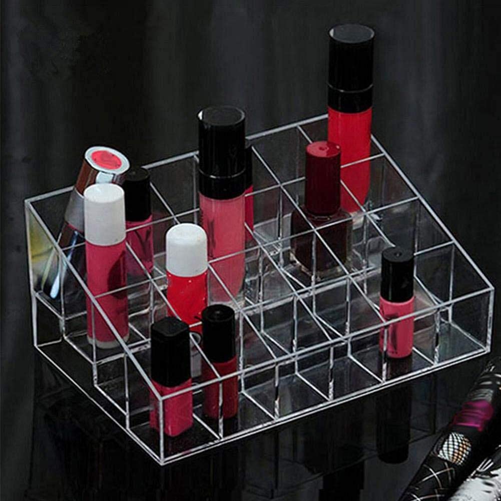 24 Grid Acrylic Makeup Organizer - Cosmetic Storage Box for Lipstick, Jewelry & Accessories | Perfect for Vanity, Bathroom & Travel Organization