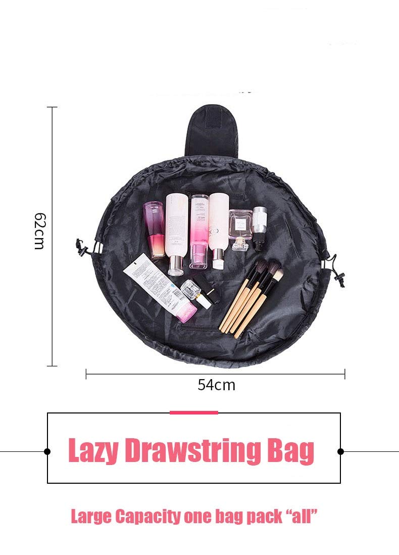 Trexee Waterproof Travel Cosmetic Bag with Drawstring | Large Capacity Makeup Organizer Pouch for Women | Portable Toiletry Bag for Gym, Beach & Vacation | Durable Multi-Functional Storage Case