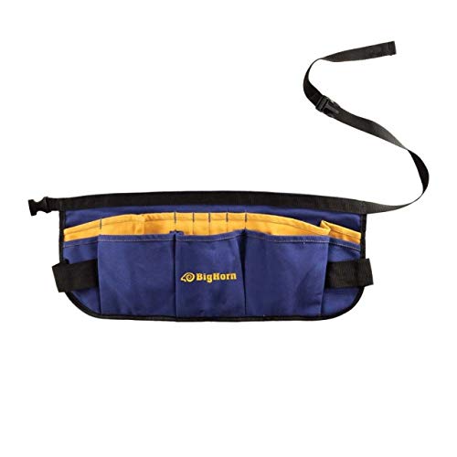 Big Horn 19477 Heavy Duty Tool Belt Apron Set - 19 Piece Carpenter Work Belt with Pockets for Tools - Perfect for Construction, Woodworking & DIY Projects
