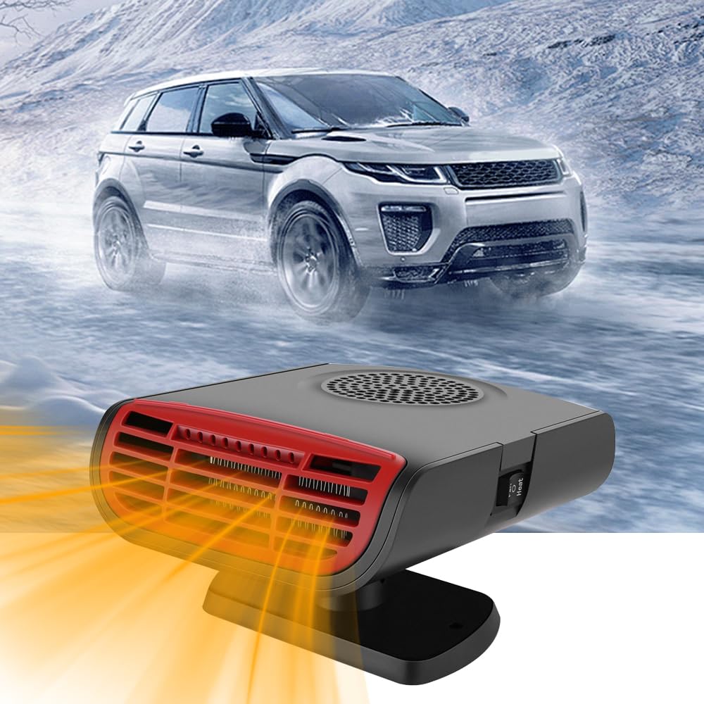 12V Portable Car Heater & Defroster - Fast Heating for Windshield Defogging - Ideal for Winter Driving