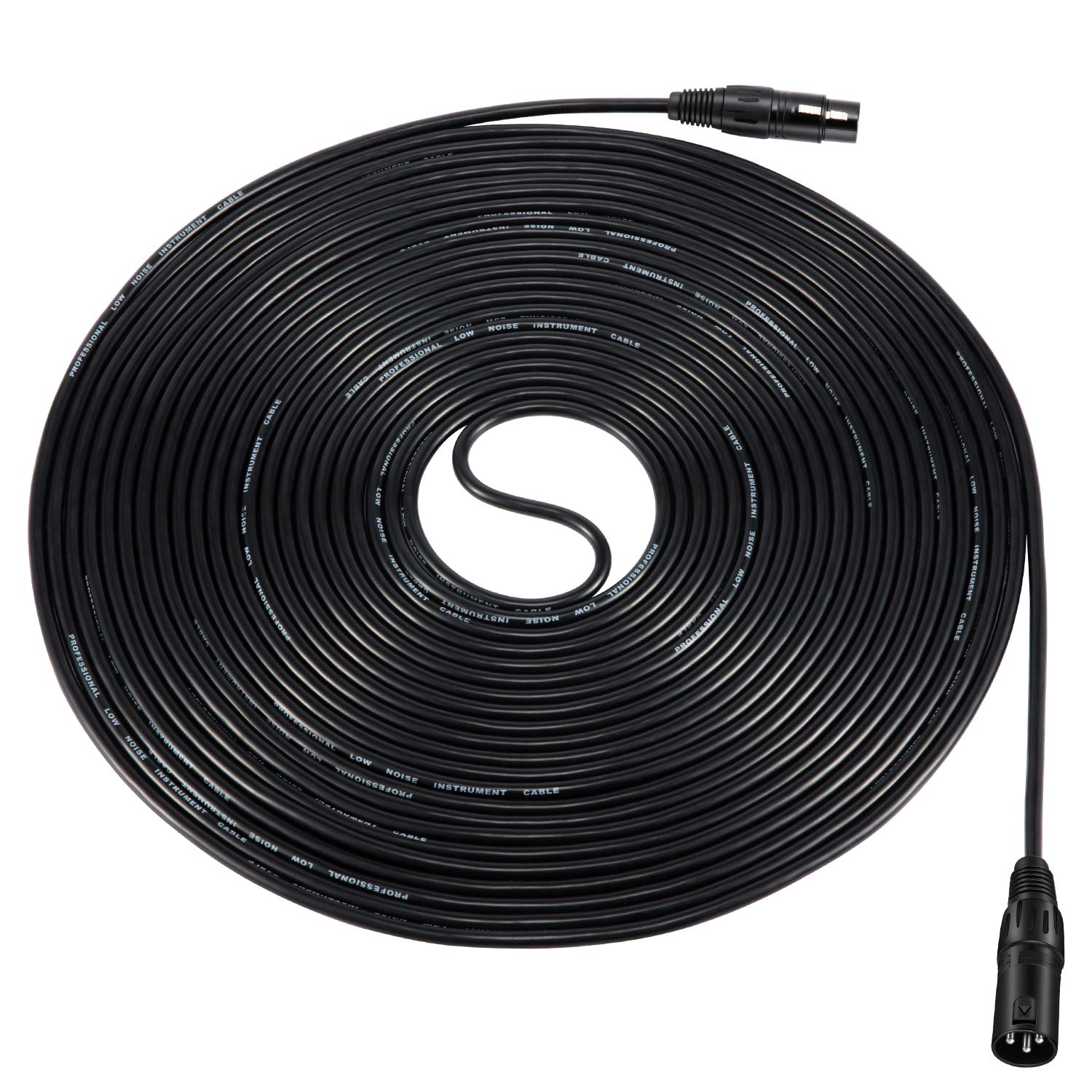 Moukey 50ft XLR Microphone Cable - XLR Male to Female Mic Speaker Cable (3 Pack, Black) for Studio Recording, Live Performances & Professional Audio Equipment