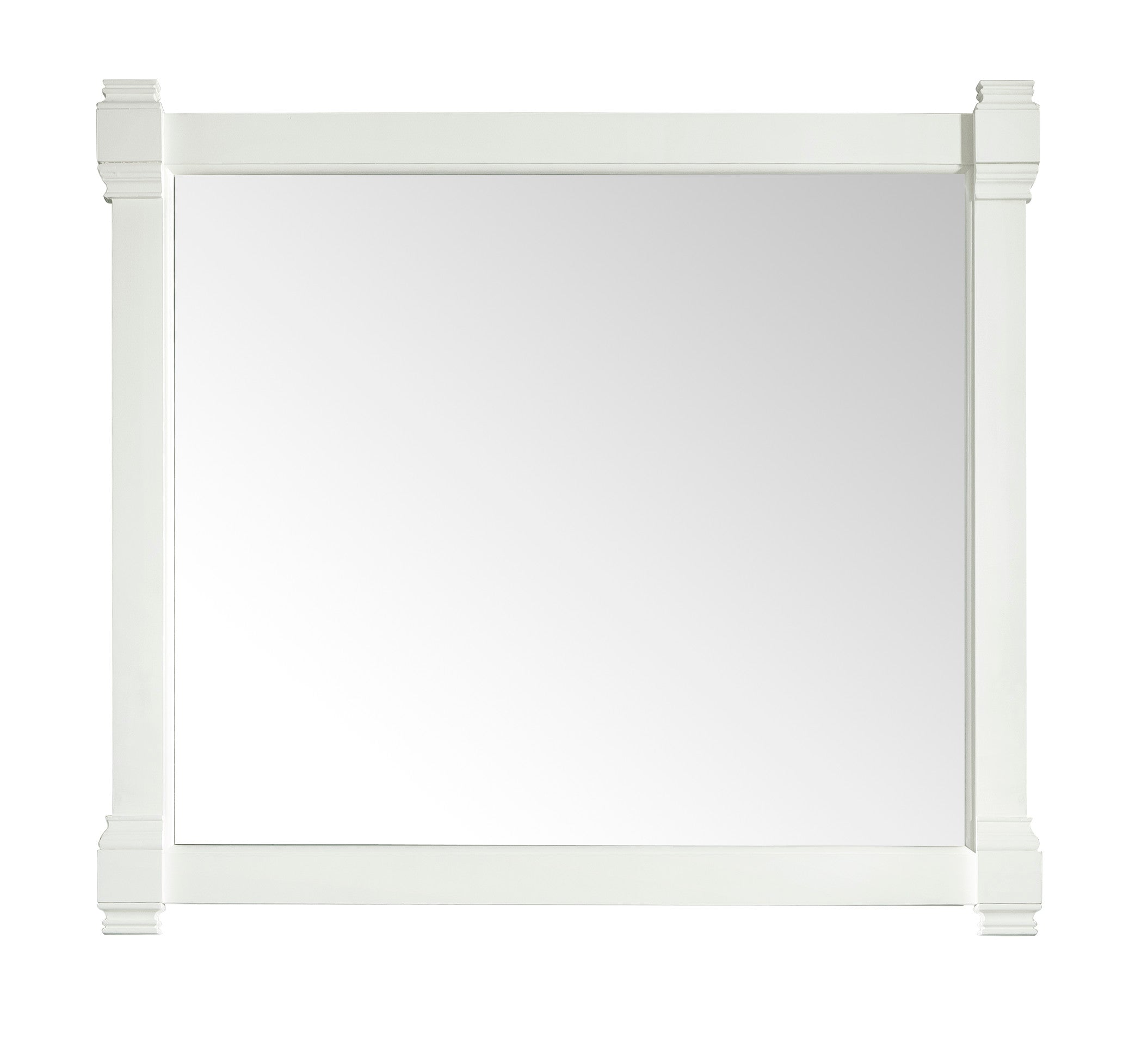 Brittany 43-Inch Bright White Wall Mirror - Elegant Home Decor for Living Room, Bedroom & Entryway