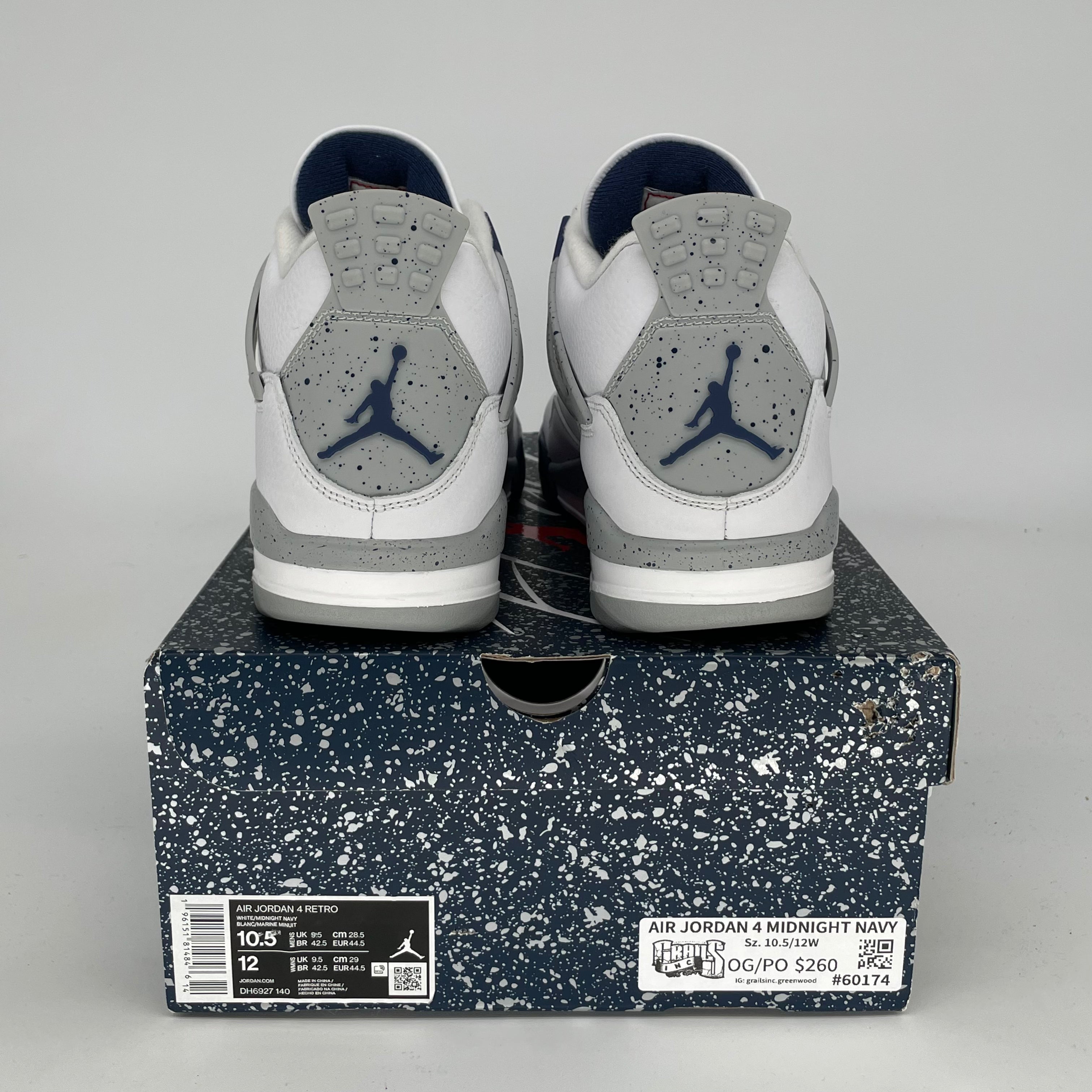 AIR JORDAN 4 Retro Midnight Navy Men's Basketball Shoes Size 10.5/12W (DH6927-140) - Perfect for Streetwear & Court Performance
