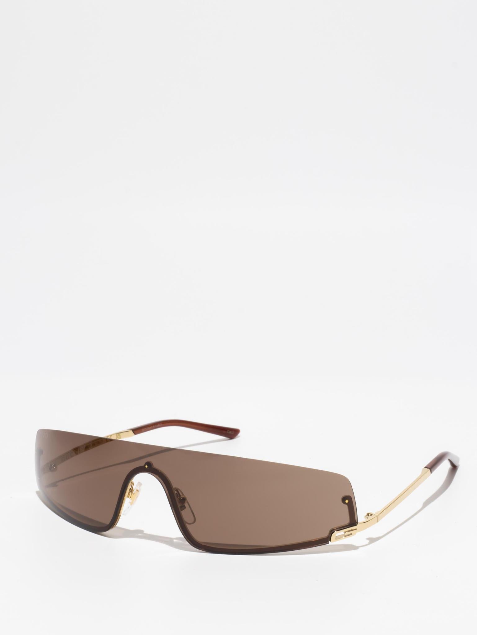 GUCCI GG1561S 002 Gold & Brown Sunglasses - Luxury Fashion Accessory for Women | Perfect for Beach, Driving & Outdoor Activities