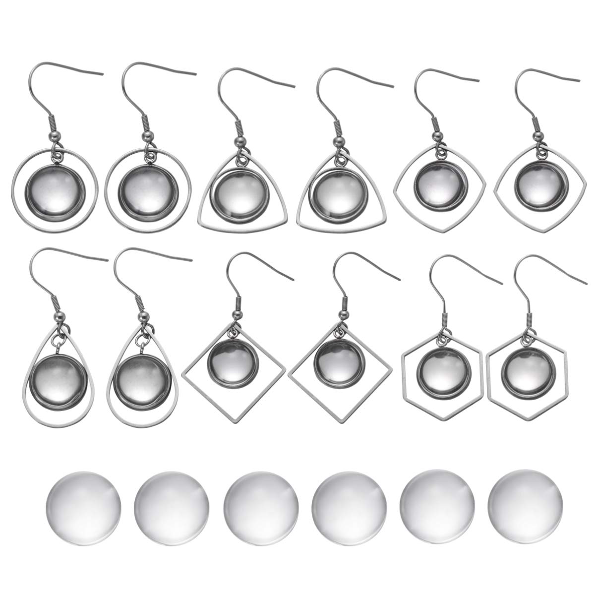 Exceart DIY Resin Jewelry Molds - 12 Pairs Dangle Earring Molds with Metal Trays & Sturdy Ear Hooks for Handmade Resin Earrings - Perfect for Jewelry Making, Crafting, and DIY Gift Projects