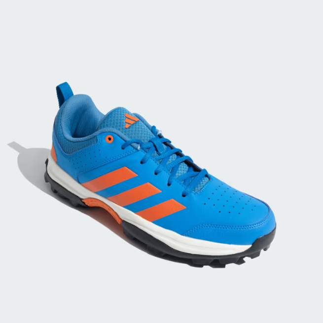 Adidas Crinu 24 Men's Cricket Shoes - Bright Blue/True Orange/Cloud White/Core Black | Lightweight & Durable for Professional Matches & Training