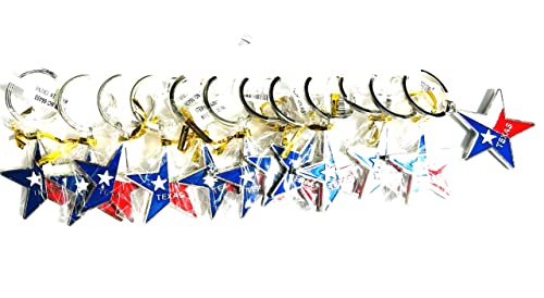 Texas Star With Flag Keychain