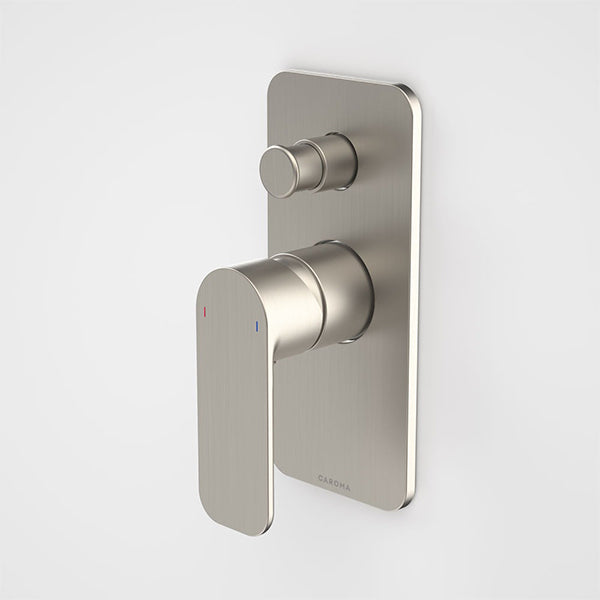 Caroma Luna Bath and Shower Mixer with Diverter in Brushed Nickel Finish - Perfect for Modern Bathroom Renovations and Spa-Like Shower Experiences