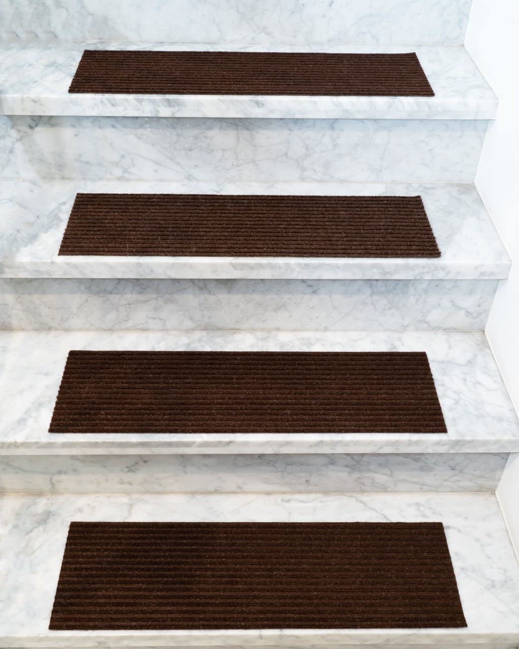Natural Cotton Area Rugs - Dark Brown DIY Pet Friendly Carpet Stair Treads (9