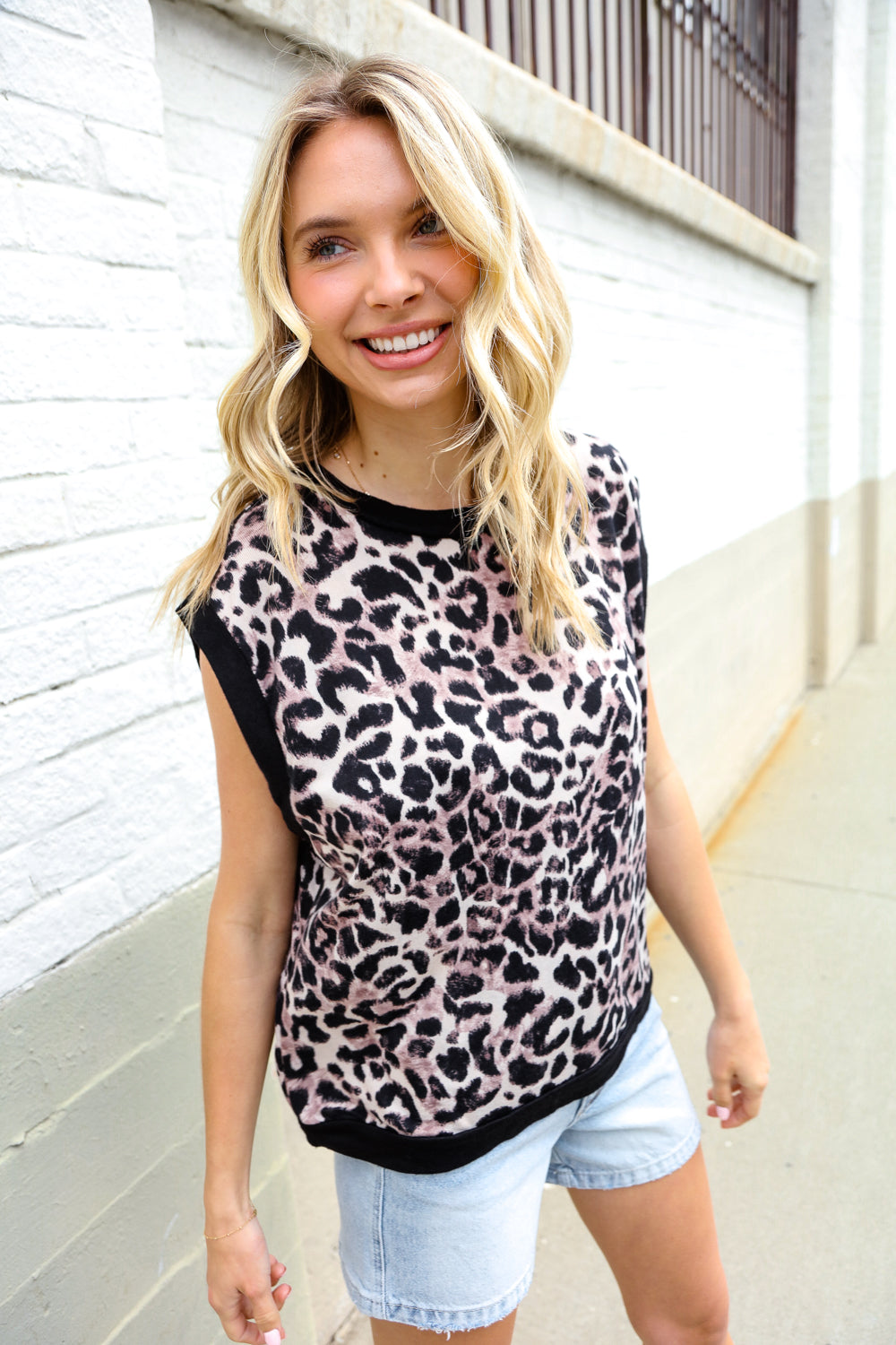 Be Bold Dolman Short Sleeve Leopard Print Knit Top - Women's Fashion Animal Print Blouse for Casual Wear, Date Night & Office Outfits