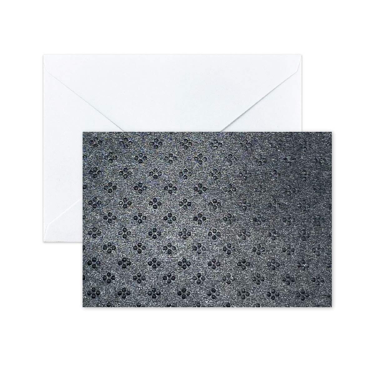 Premium Desecraft 10-Pack Black Embossed Notecards with Envelopes - Elegant Thank You Cards (3.62