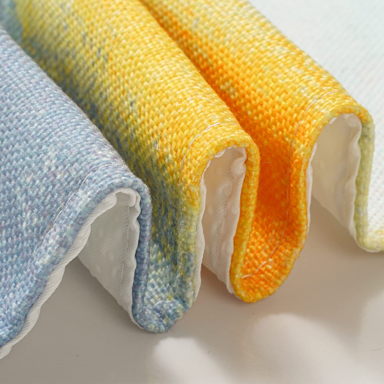 Modern Abstract Art Placemats Set of 4 - Yellow & Grey Non-Slip Heat Resistant Dining Mats - 18