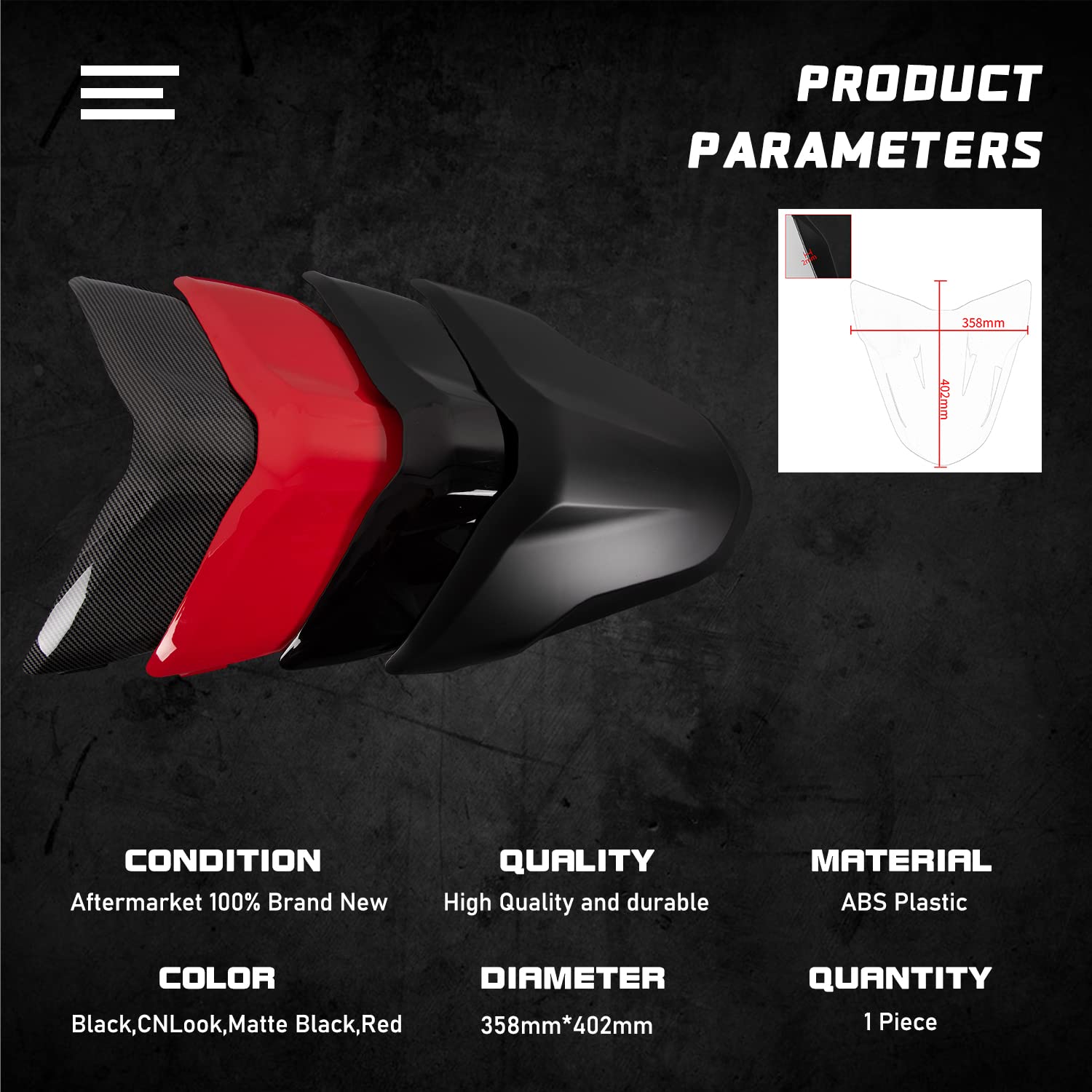 **Ducati Supersport 939 950 937 Motorcycle Tail Hump Cover - ABS Hard Passenger Seat Cowl Fairing (Red) - Perfect for Solo Riding & Custom Styling**