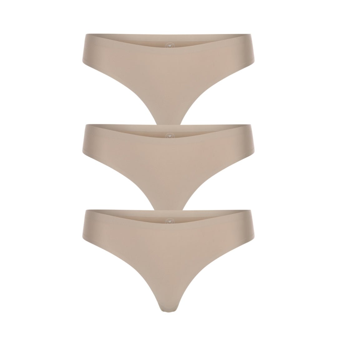 Skinz Thong 3 Pack - Seamless Nude Underwear for Women | Comfortable Everyday Wear & Invisible Under Clothes