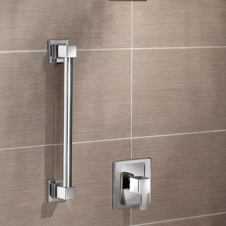 90 Degree 18-Inch Grab Bar for Bathroom Safety - ADA Compliant Shower Handle for Elderly & Disabled - Non-Slip Stainless Steel Support Rail - Perfect for Showers, Bathtubs & Toilets