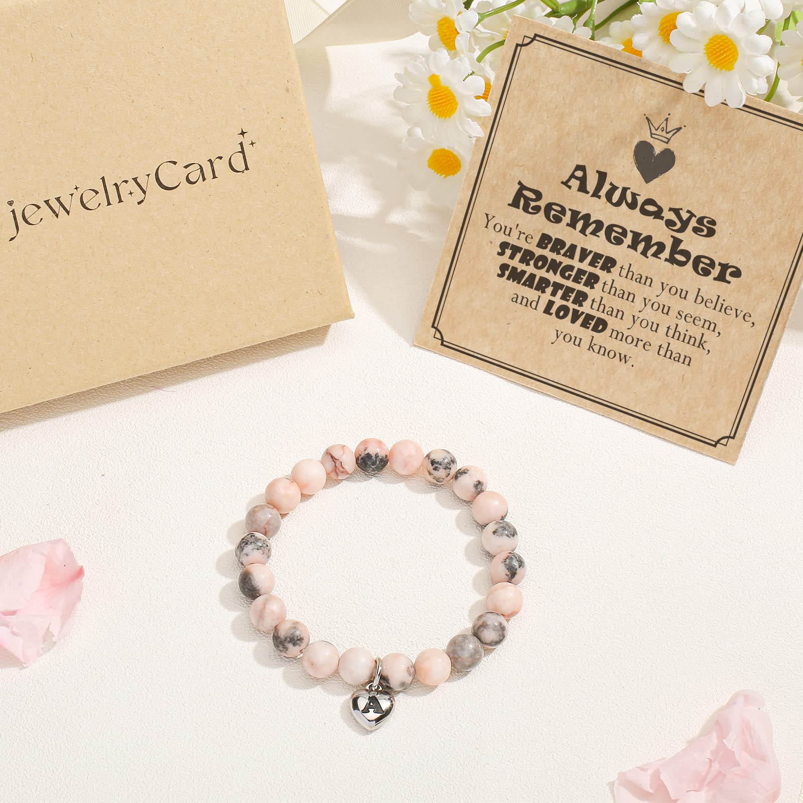 Jewelry & Card Bracelets for Women & Teen Girls - Beaded Inspirational Heart Bracelets, Perfect Easter Birthday Gifts for Daughter, Niece, Sister, Best Friend - Ideal for Daily Wear, Special Occasions & Thoughtful Surprises