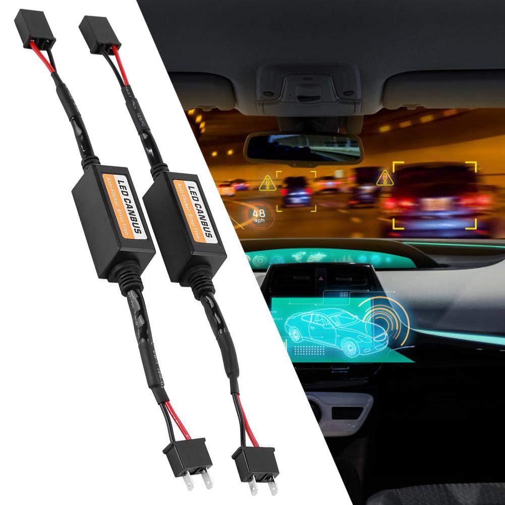 2Pcs LED Canbus Decoder for H7 Headlights - Anti Flicker Resistor, Error Canceller & Canbus Adapter | Compatible with Oxilam Car LED Lights | Perfect for Night Driving & Foggy Conditions