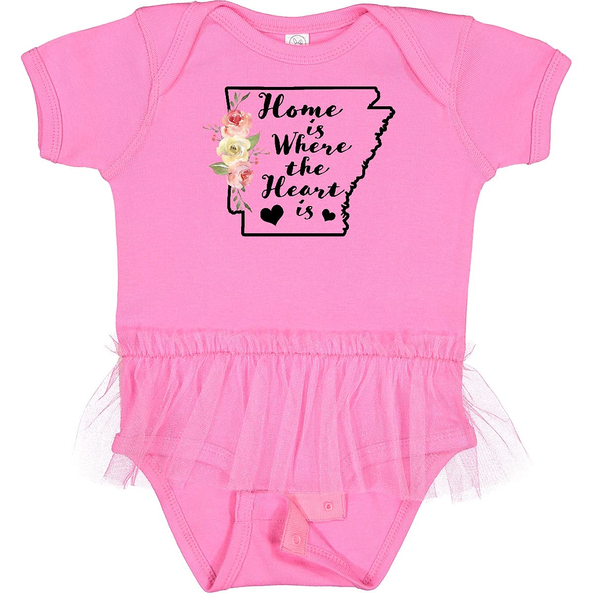 Inktastic Arkansas Home Where The Heart Is Watercolor Infant Tutu Bodysuit - Soft & Comfortable Baby Onesie for Family Photos, Holidays & Special Occasions