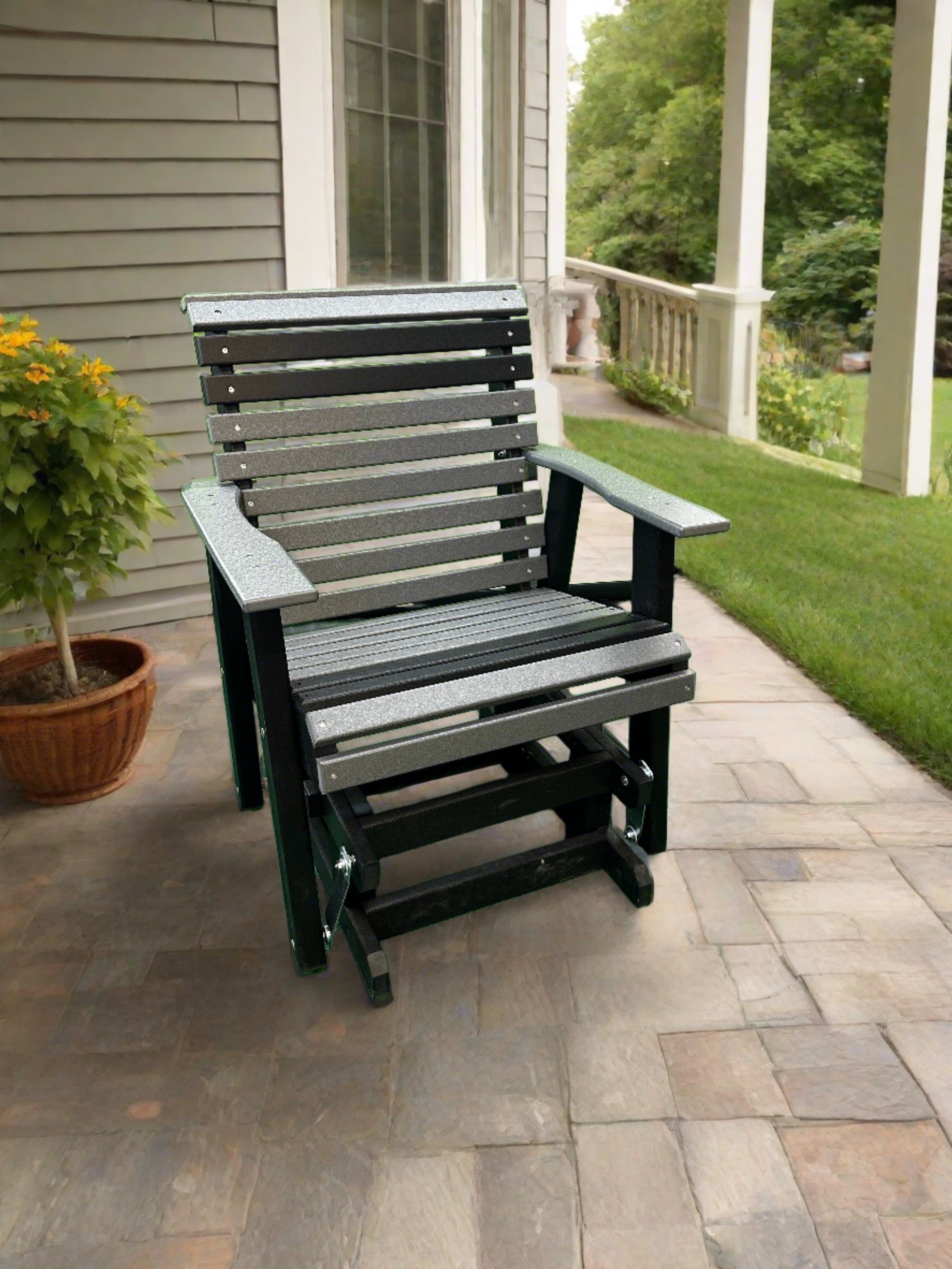 **Amish Yard Rollback Glider - Premium Wooden Outdoor Swing for Gardens, Patios & Porches - Relaxing Glider Bench for Backyard & Front Yard**