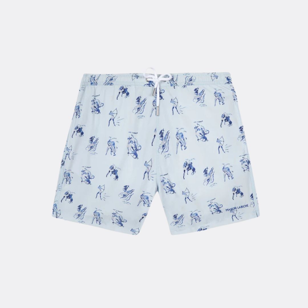 Hercules Print Swim Shorts for Men - Quick Dry, Comfortable Beach & Pool Swimwear - Perfect for Swimming, Surfing, and Summer Vacation