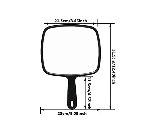 Professional Handheld Mirror for Salon & Barbers - Black Hairdressing Paddle Mirror - Perfect for Styling, Cutting & Hair Care at Home or Salon