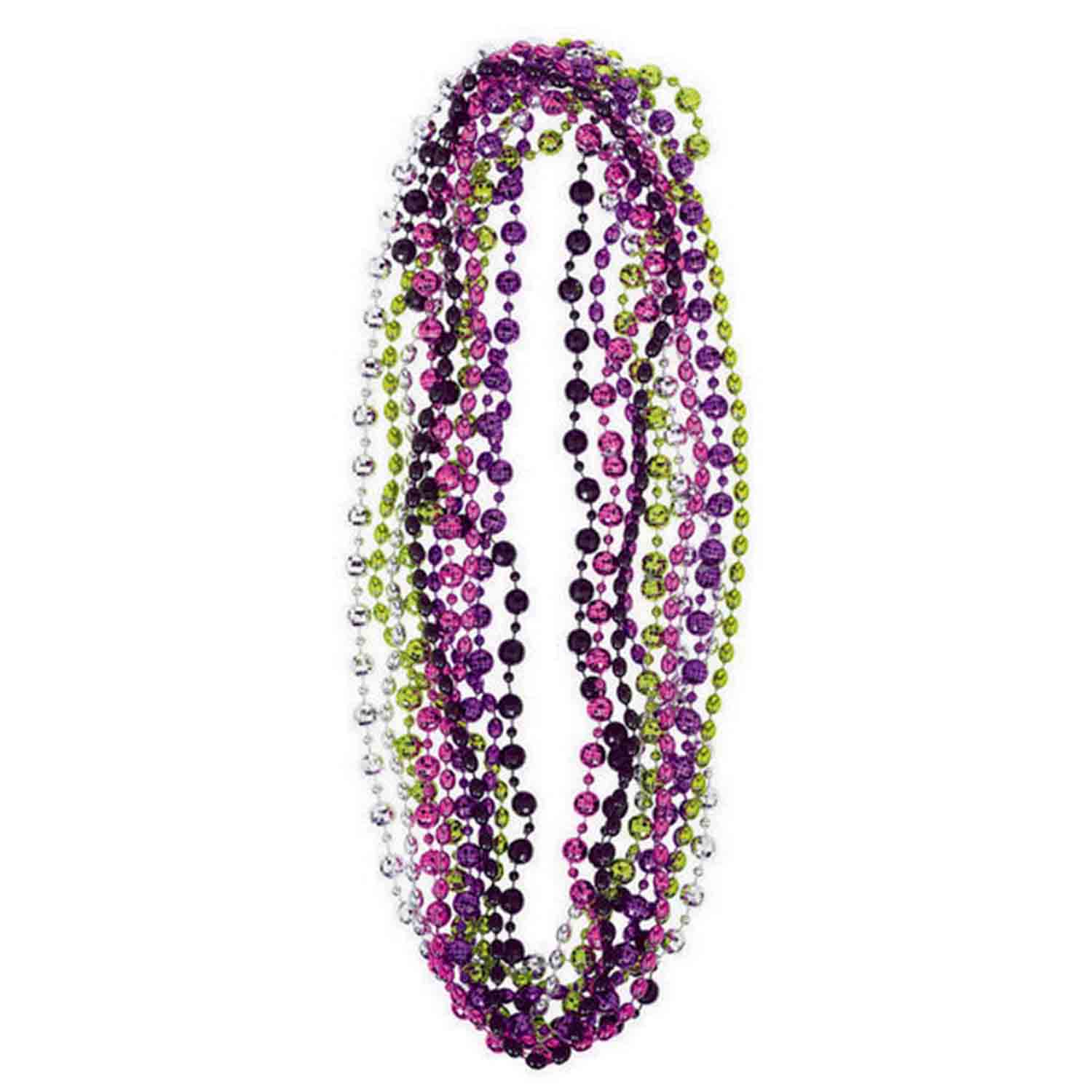 70s Disco Party Beads - Pack of 10 Colorful Retro Necklaces for Costume Parties, Halloween, Mardi Gras & Themed Events