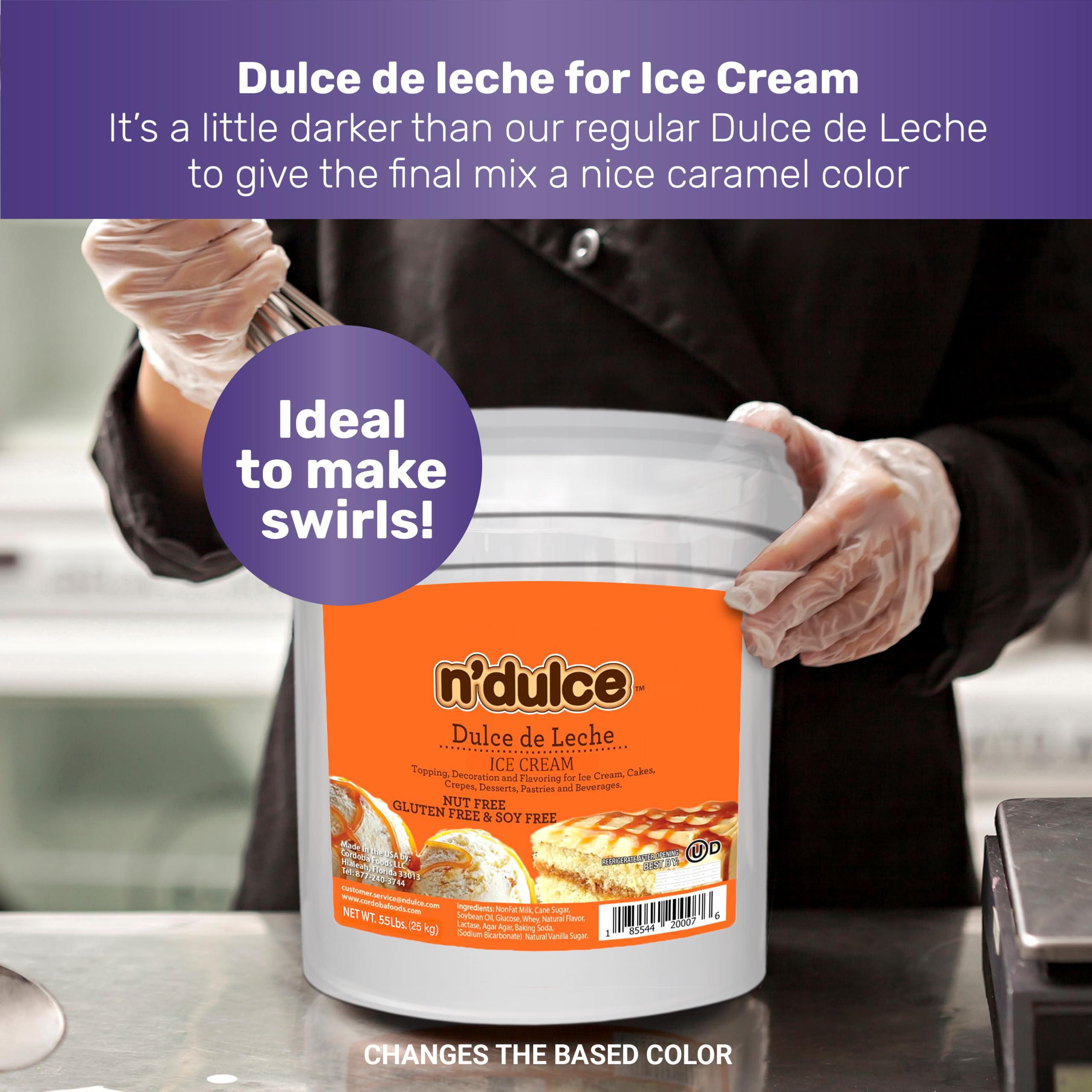 N'Dulce Dulce de Leche Caramel Milk - Premium Ice Cream Base & Topping (55lbs) | Perfect for Coffee, Desserts, Cookies & Ice Cream | Rich Caramel Flavor for Baking & Sweet Treats