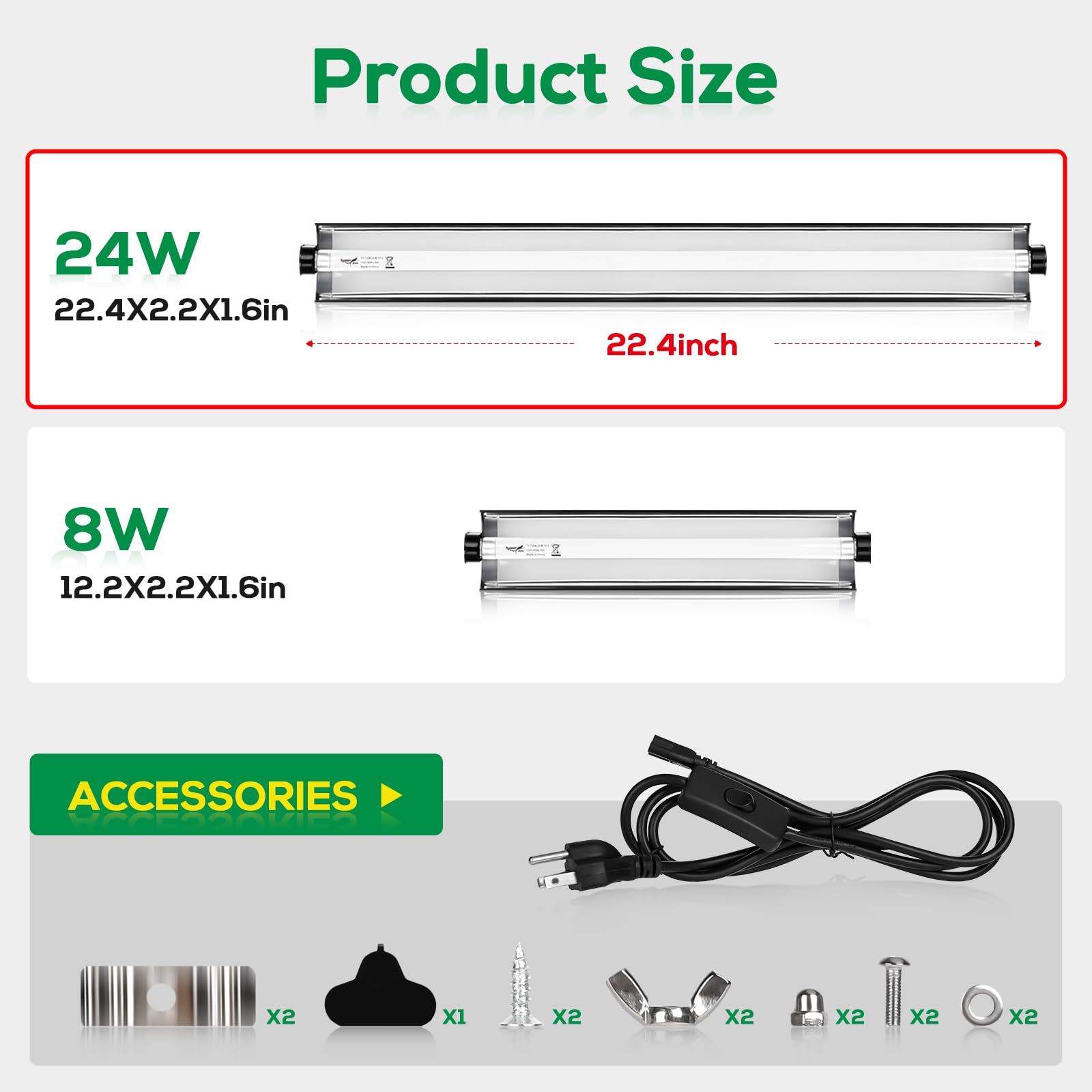T5 Reptile Light Fixture Combo Kit - 24W UVB Light Bulb & Fluorescent Tube for Bearded Dragons, Lizards & Tortoises - Ideal for Tropical & Desert Terrariums - Perfect for Basking & Vitamin D3 Synthesis